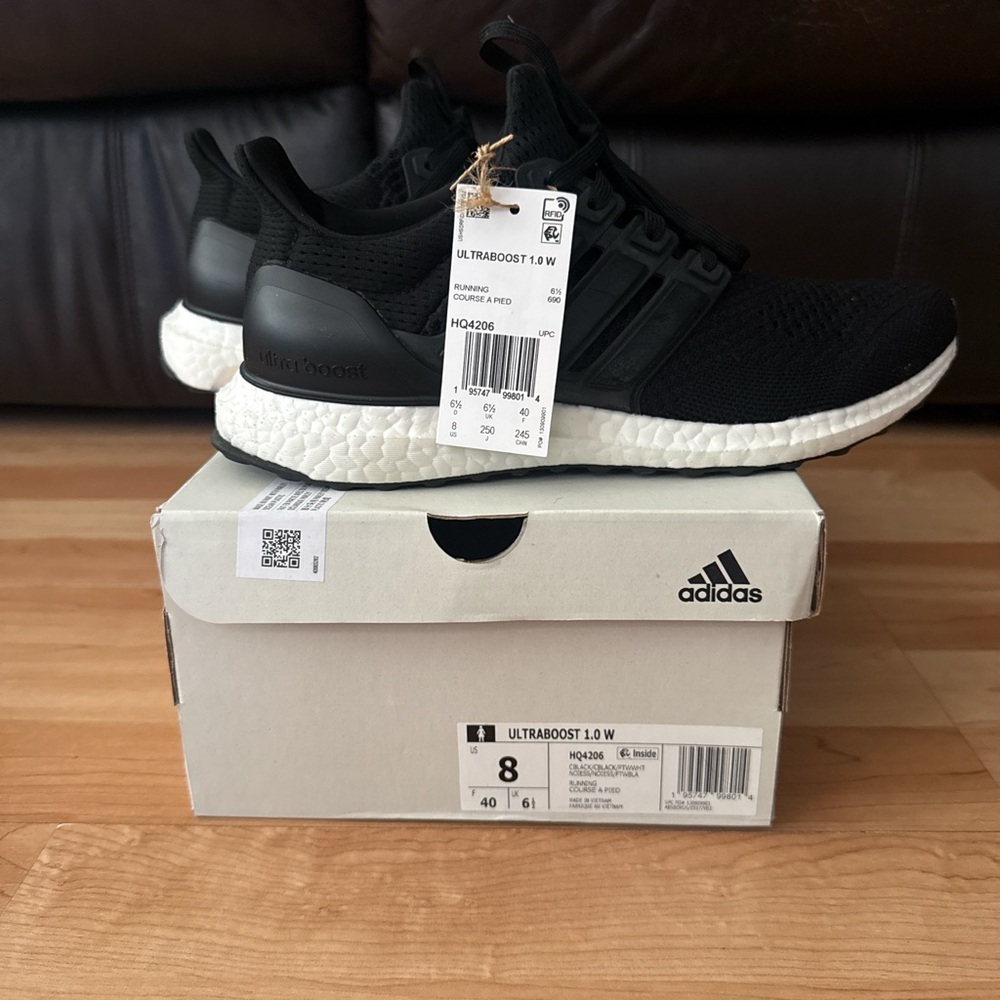 BRAND NEW WITH TAGS AND BOX Adidas Ultraboost 1.0 Black and White Shoes